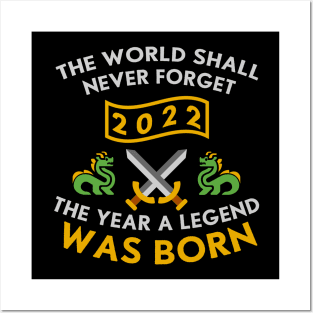 2022 The Year A Legend Was Born Dragons and Swords Design (Light) Posters and Art